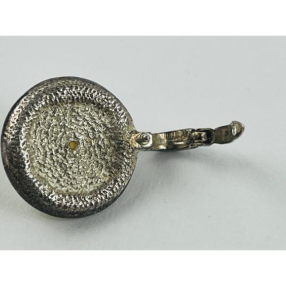 Vintage Roman Faux Pearl Rhinestone Silver tone Pendant for Necklace Round 1" Sc - Picture 12 of 16